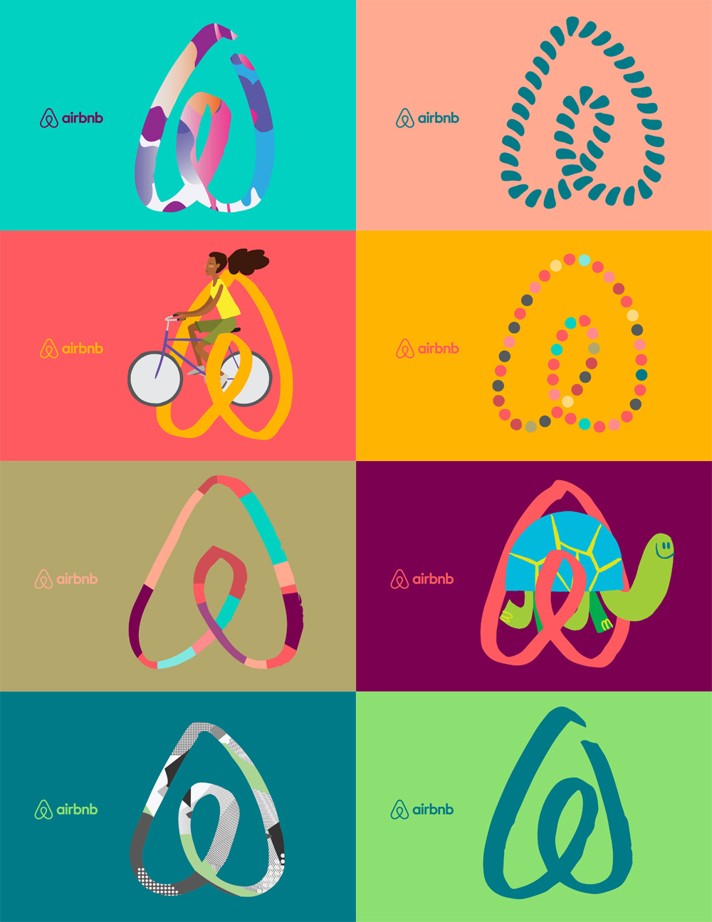 Evoluzione logo Airbnb