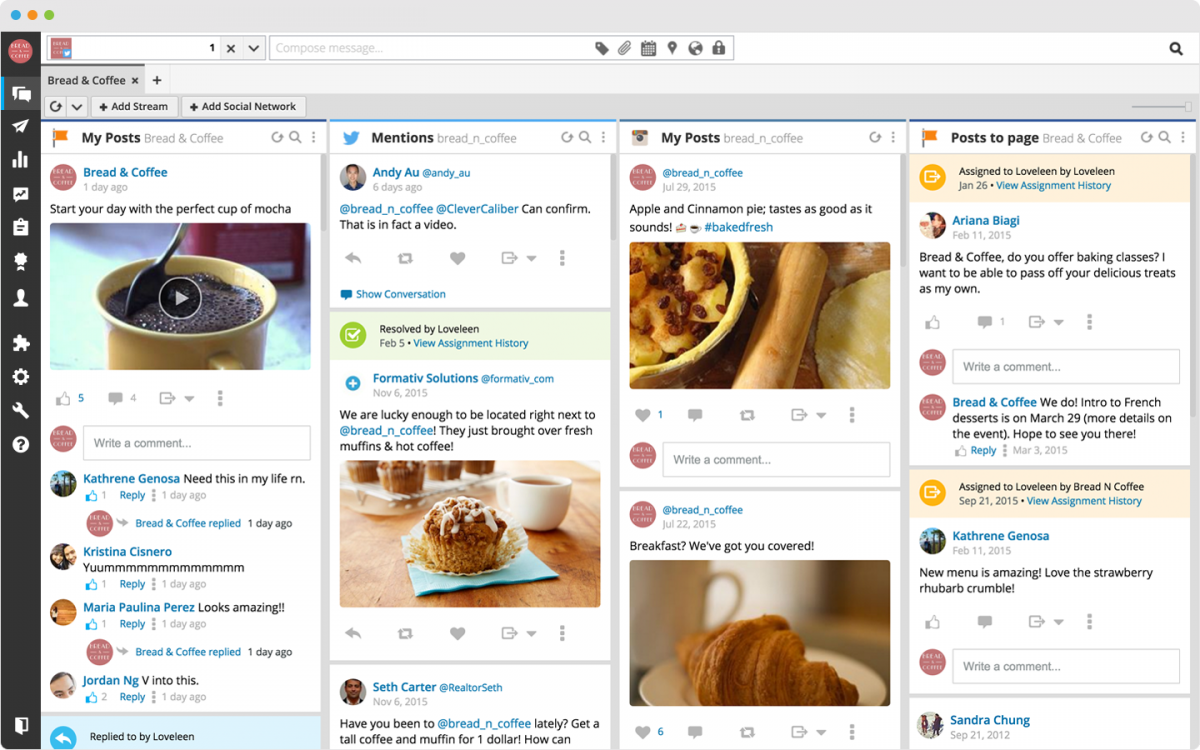 Schermata di esempio di Hootsuite