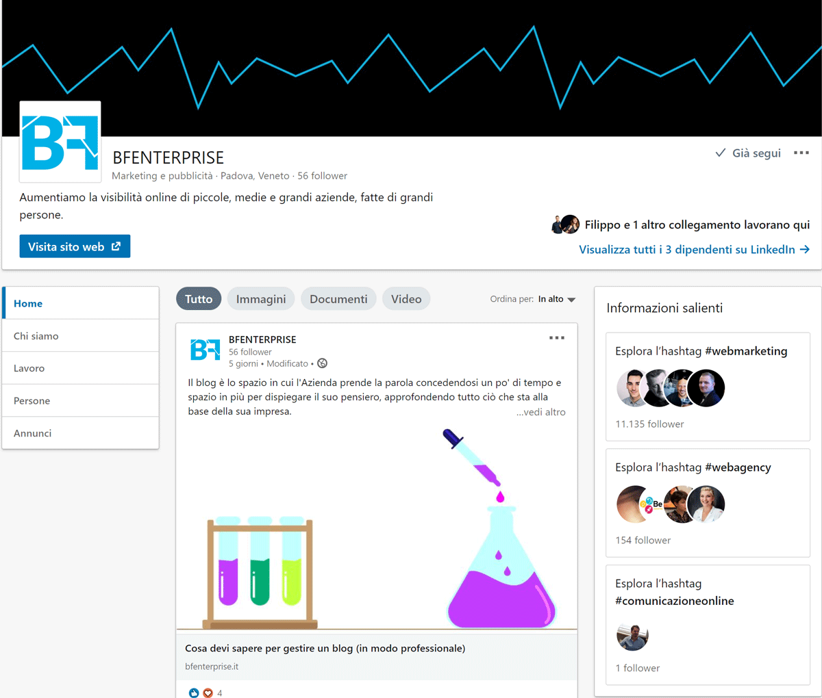 Profilo aziendale Linkedin