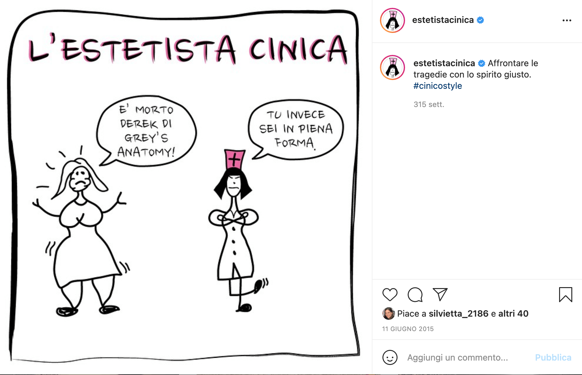 Instagram Estetista Cinica