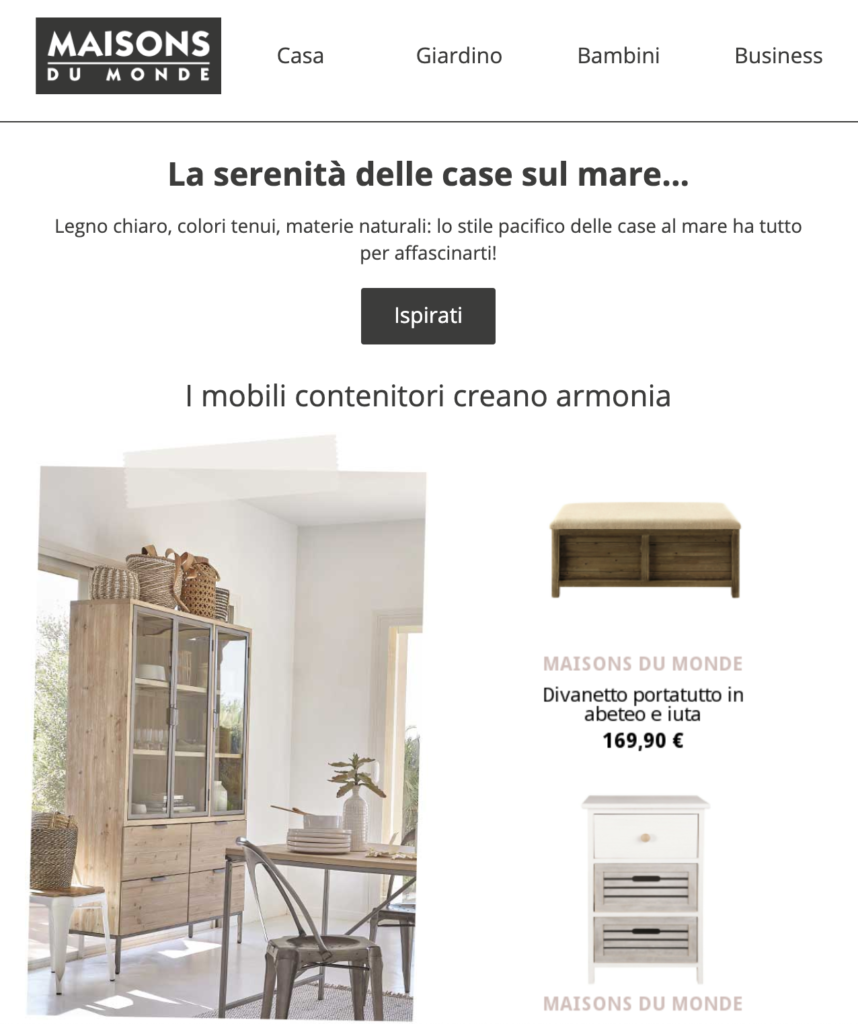 newsletter maison du monde