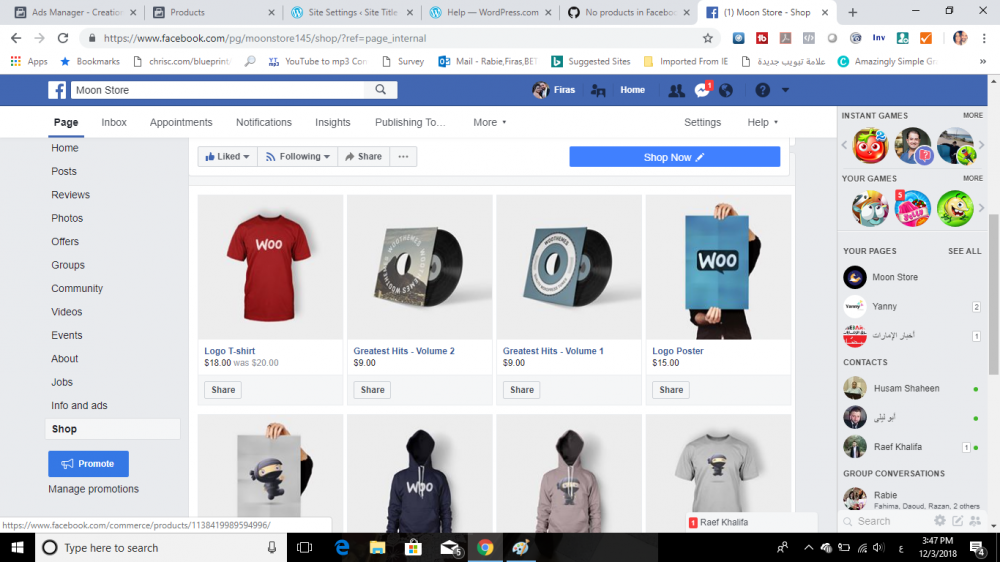 Facebook shop