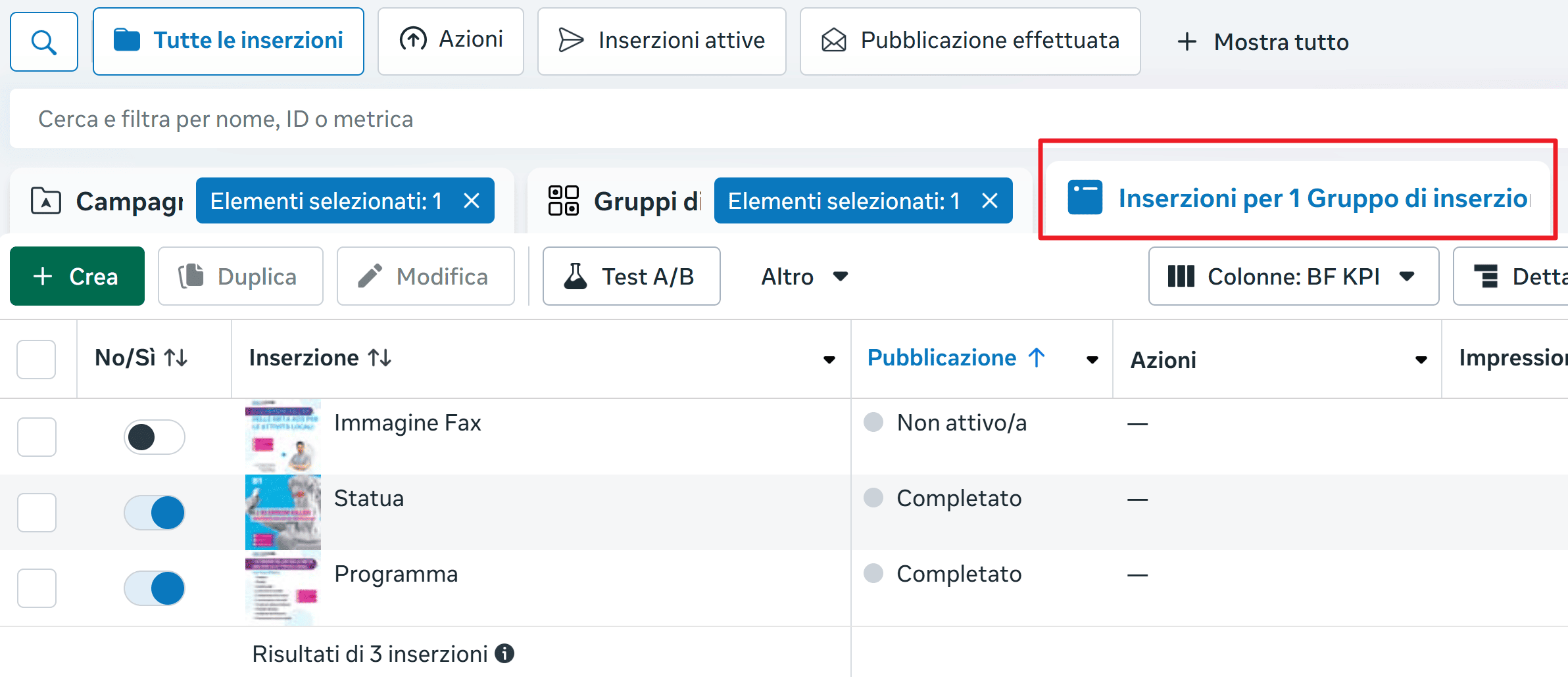 inserzioni campagne meta